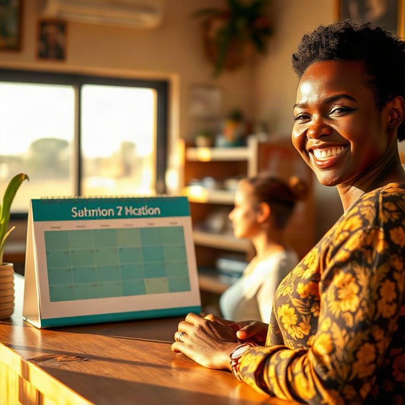 A Sparkkbeta staff member confirming an appointment at the reception desk