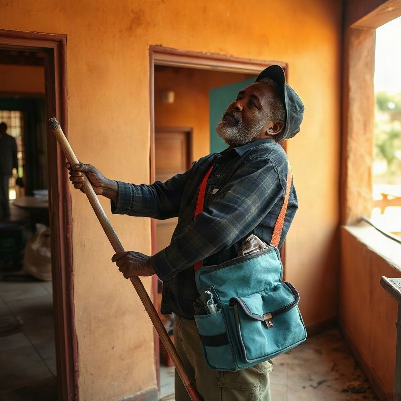 A Sparkkbeta tradesperson performing a practical service at a Kisumu property